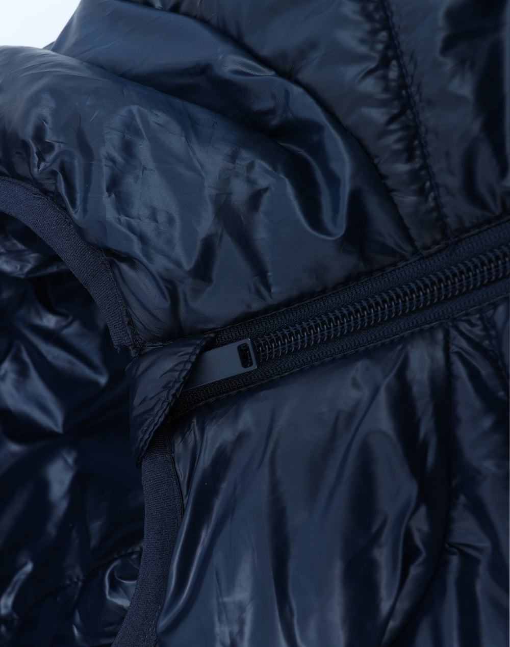 Adults Sustainable Lightweight Hooded Puffer Jacket - Navy - View