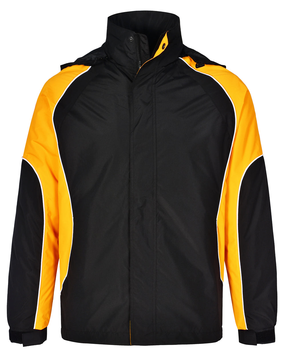 Men's Contrast Jacket - JK77 - Black / White / Gold