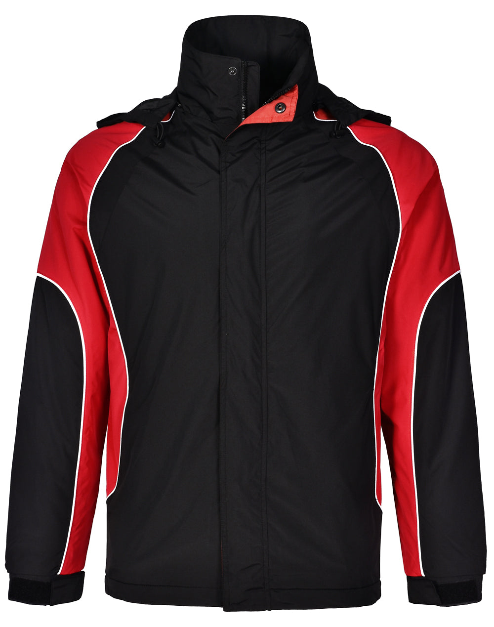 Men's Contrast Jacket - JK77 - Black / White / Red