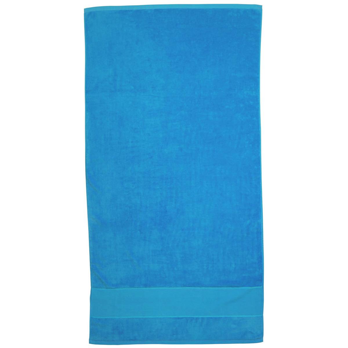 Terry Velour Towel - Aqua - Front