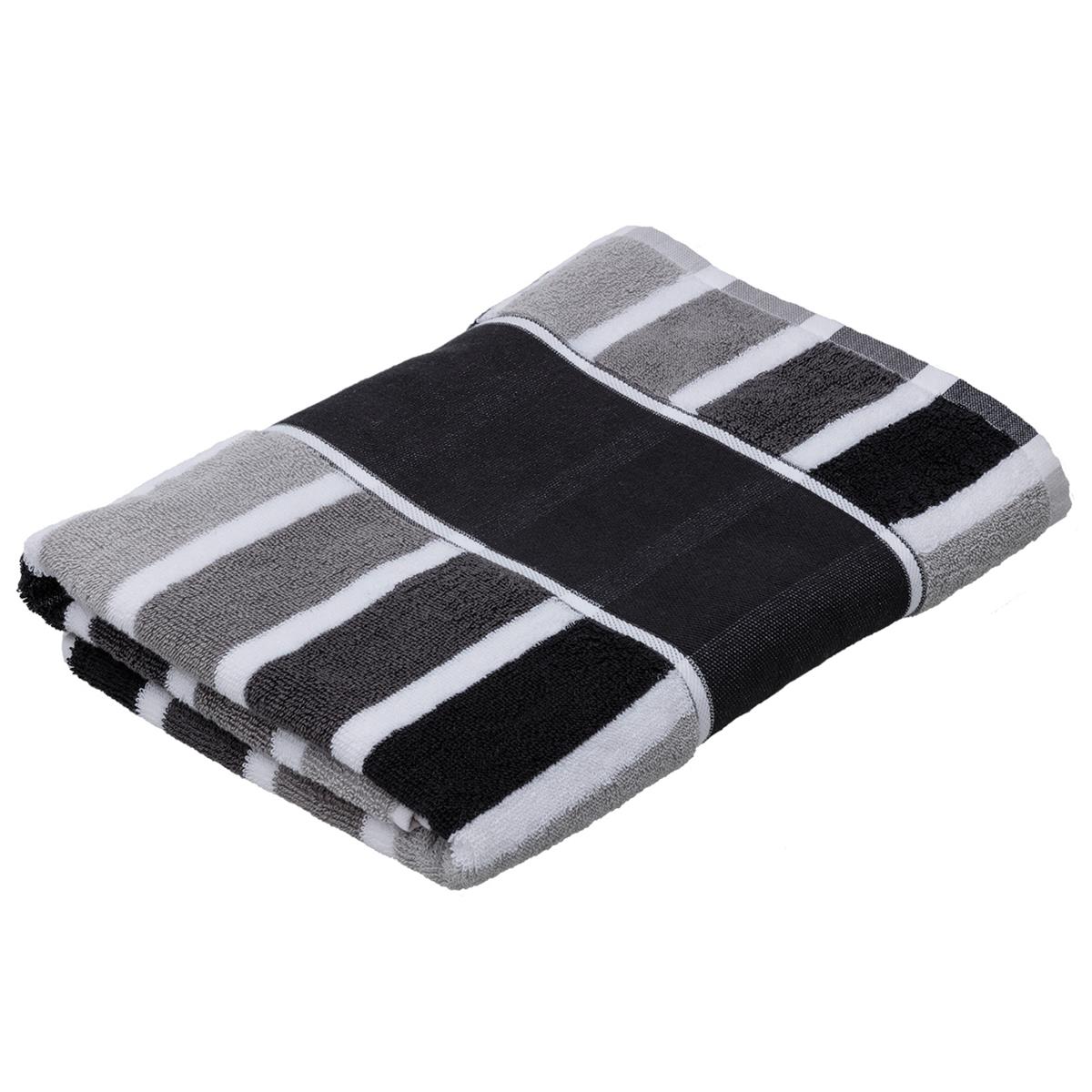 Cabana Towel - Black / Charcoal / Grey / Silver - Front