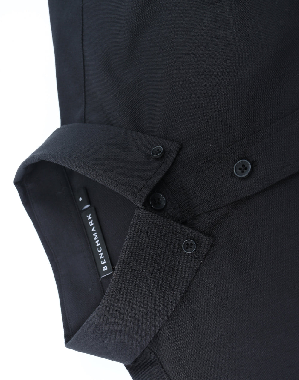 Mens Smart Casual Cotton Blend L/S Shirt - Black - View