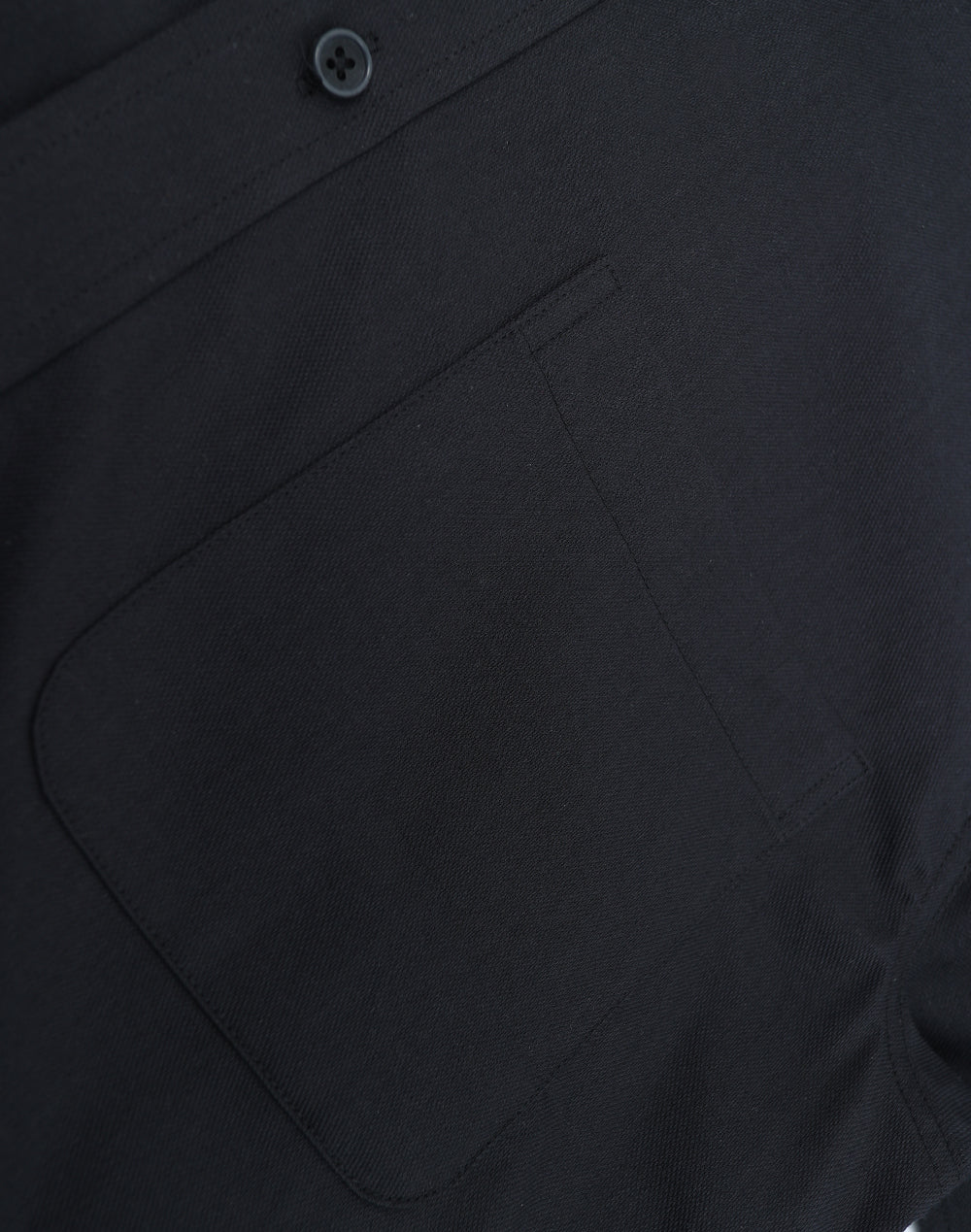 Mens Smart Casual Cotton Blend L/S Shirt - Black - View