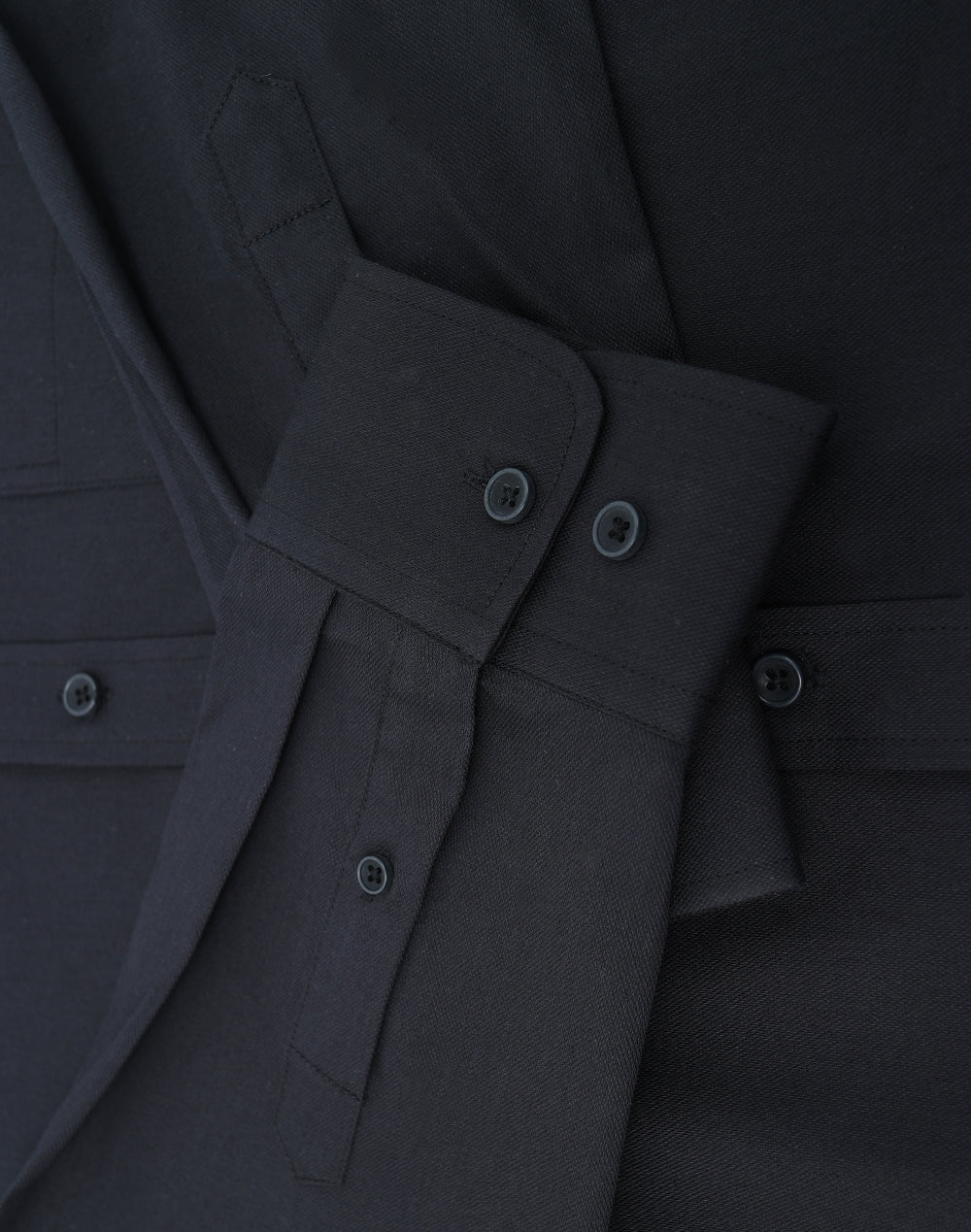 Mens Smart Casual Cotton Blend L/S Shirt - Black - View