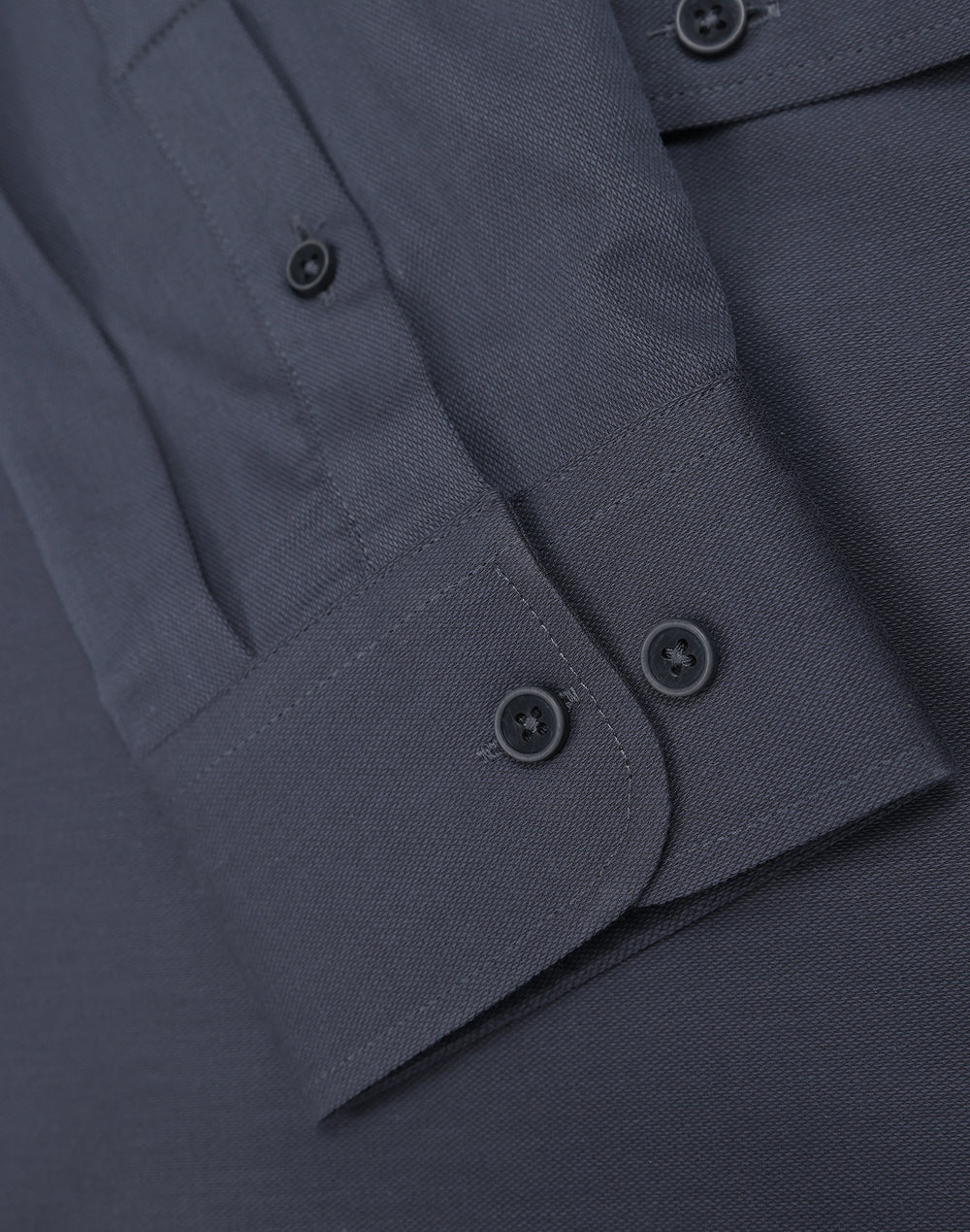 Mens Smart Casual Cotton Blend L/S Shirt - Storm Grey - View