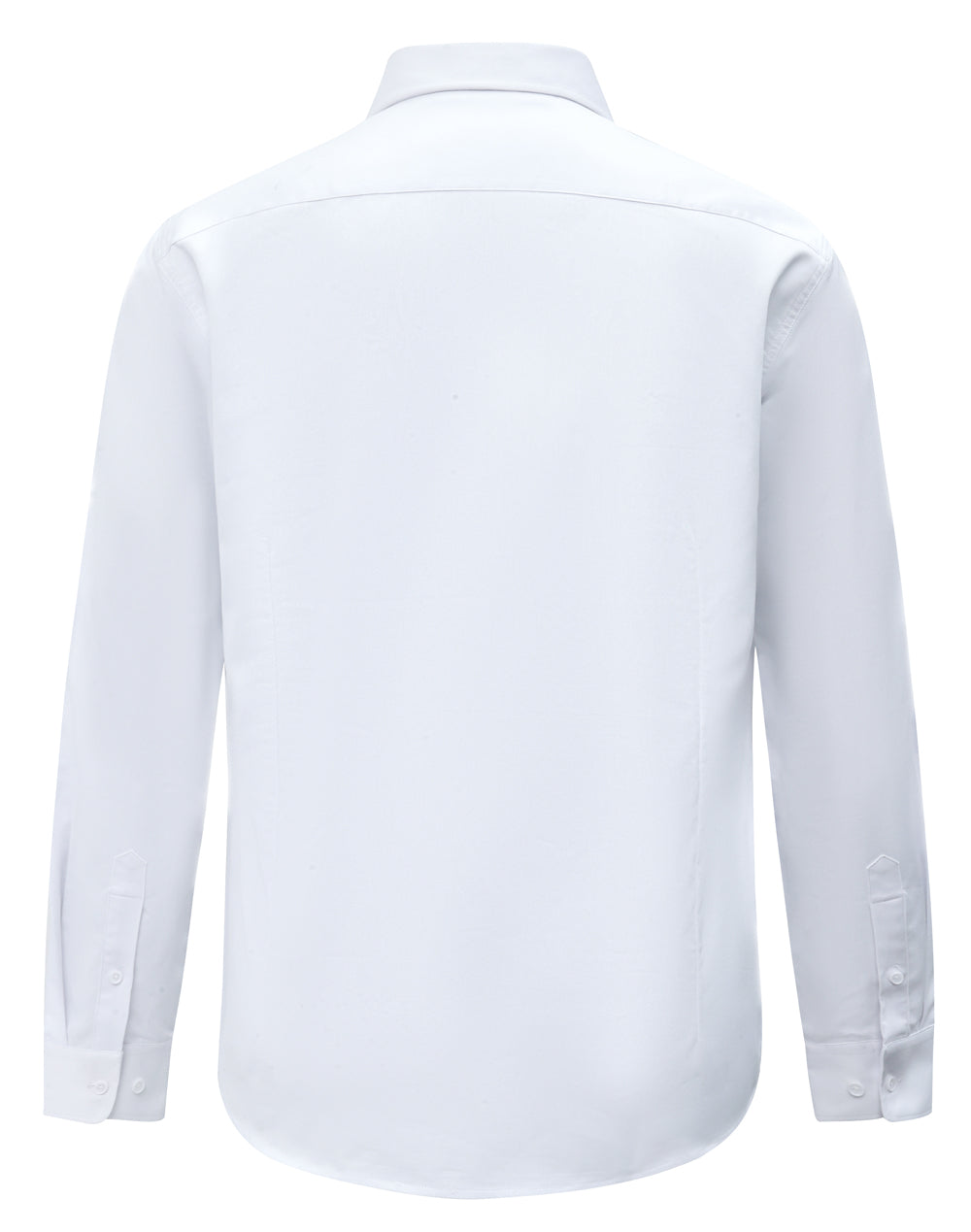 Mens Smart Casual Cotton Blend L/S Shirt - White - Back