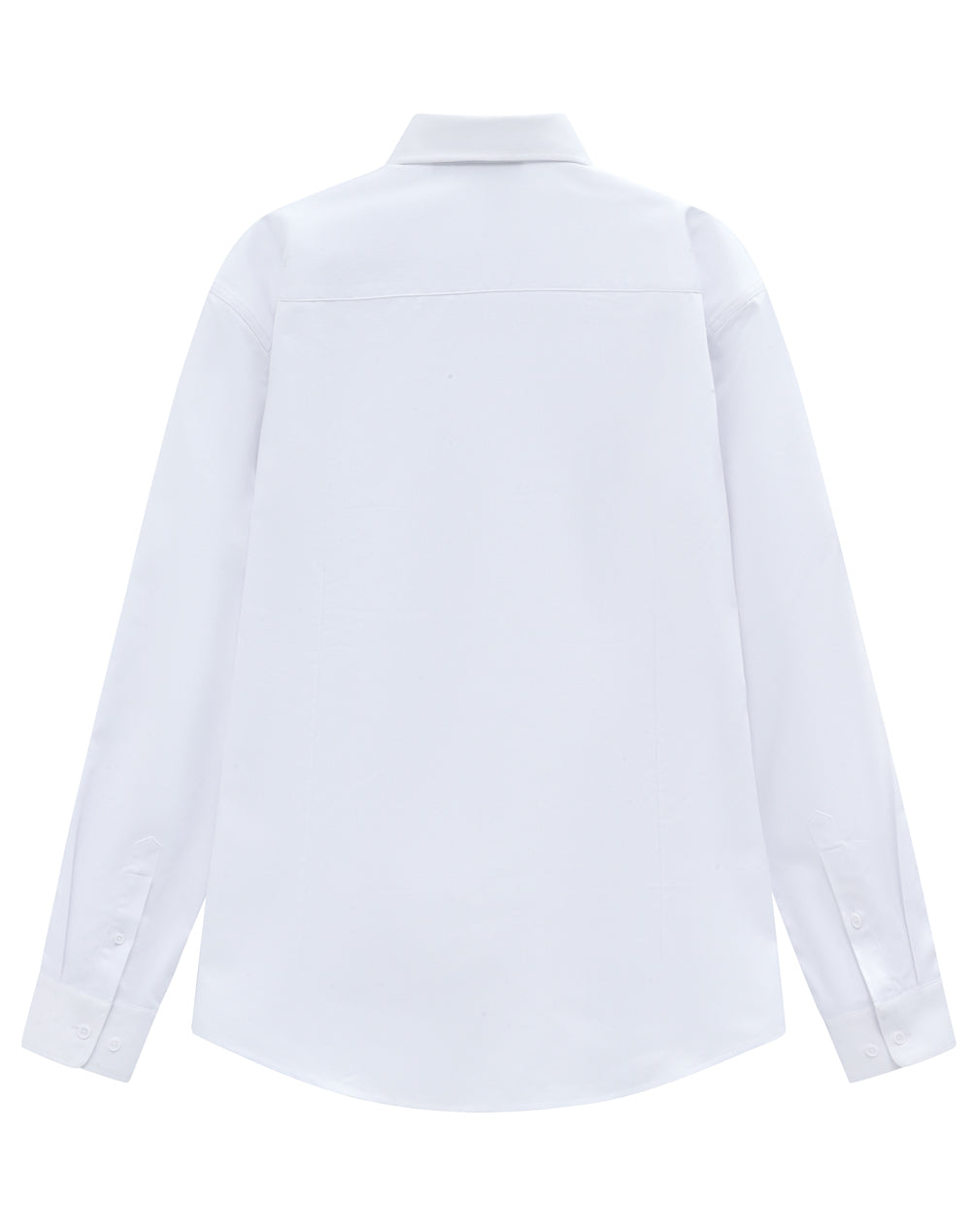 Mens Smart Casual Cotton Blend L/S Shirt - White - Back