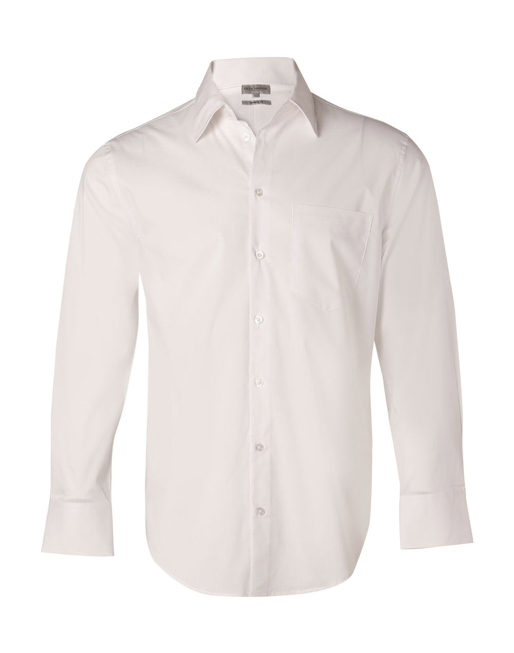 Men's Cotton/Poly Stretch L/S Shirt - M7020L - White