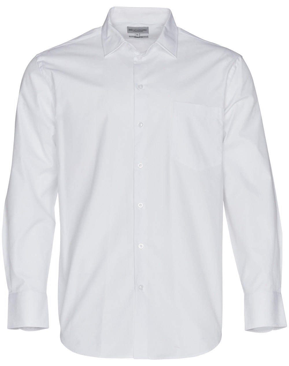 Men's CVC Oxford L/S Shirt - M7040L - White