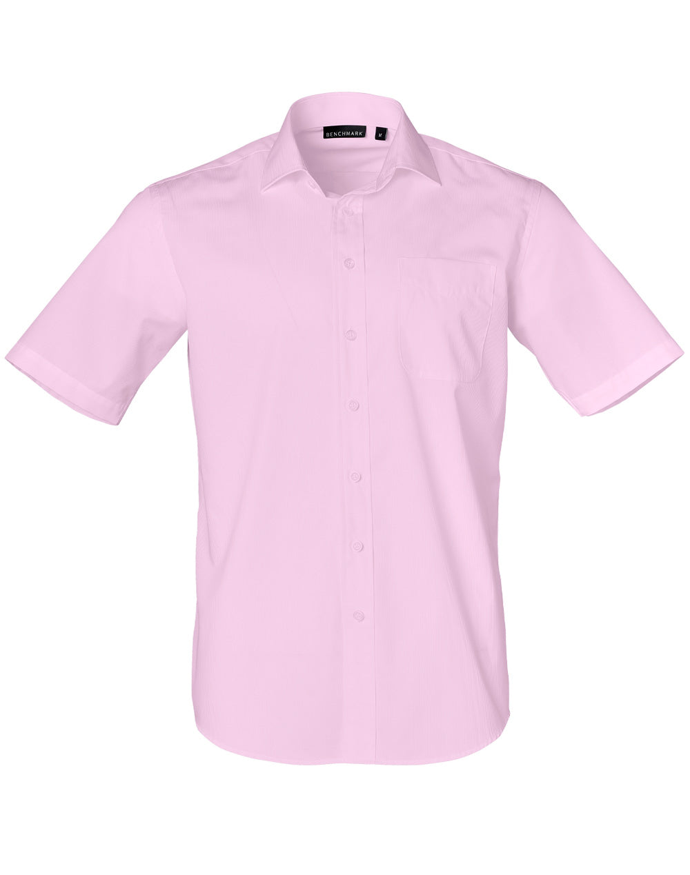 Men's Dobby Striped Taped S/S Shirt - M7110S - Soft Pink