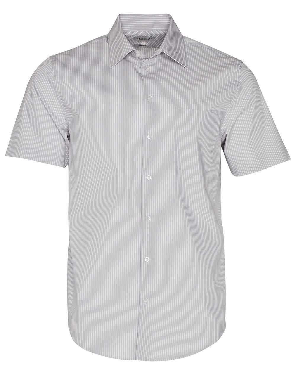 Men's Ticking Stripe S/S Shirt - M7200S - Grey / White