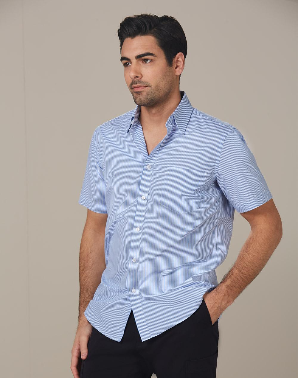 Benchmark Men's Balance Stripe Short Sleeve Shirt M7231