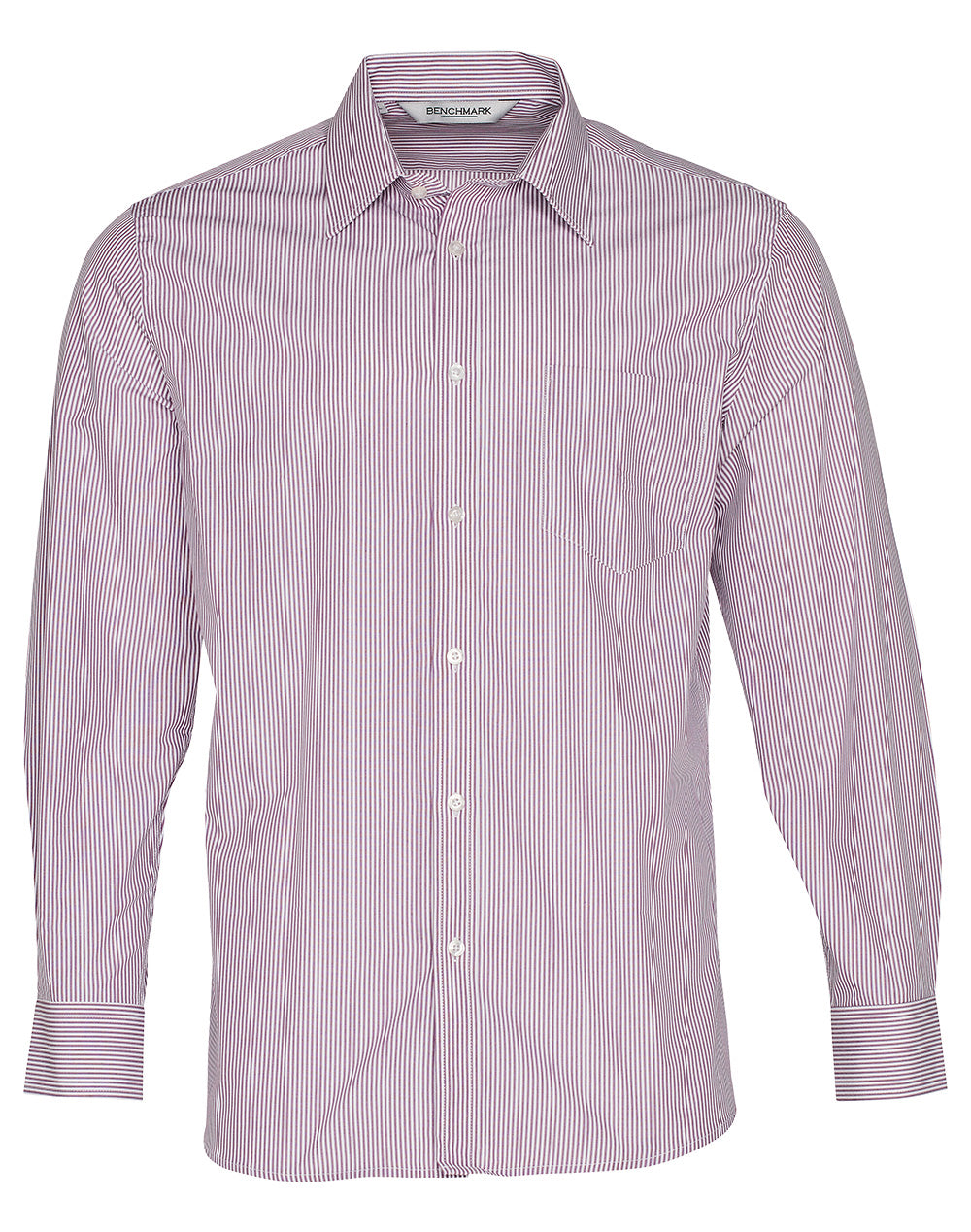Men's Balance Stripe Long Sleeve Shirt - M7232 - Violet / White