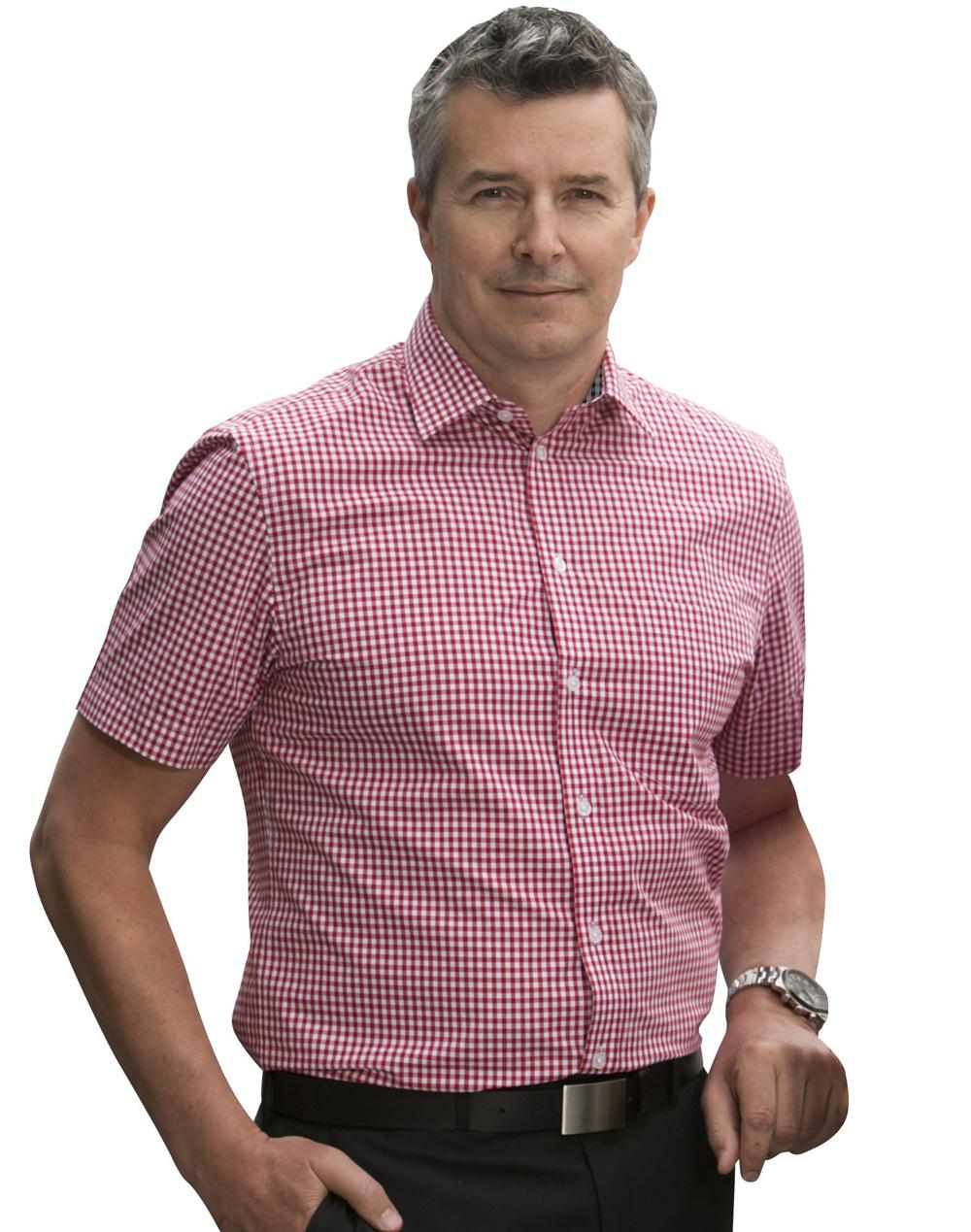 Benchmark Men's Gingham Check S/S Shirt M7330S
