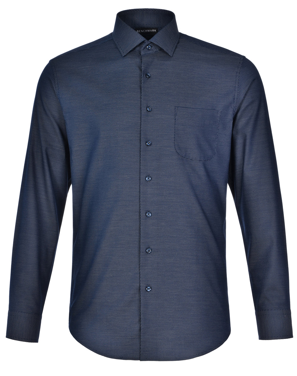 Men's Pin Dot Stretch L/S Shirt - M7400L - Navy