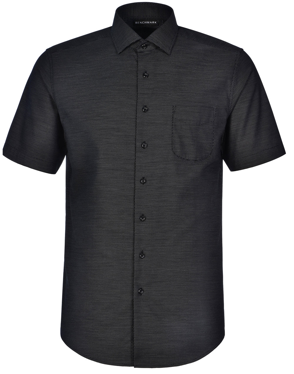 Men's Pin Dot Stretch S/S Shirt - M7400S - Black