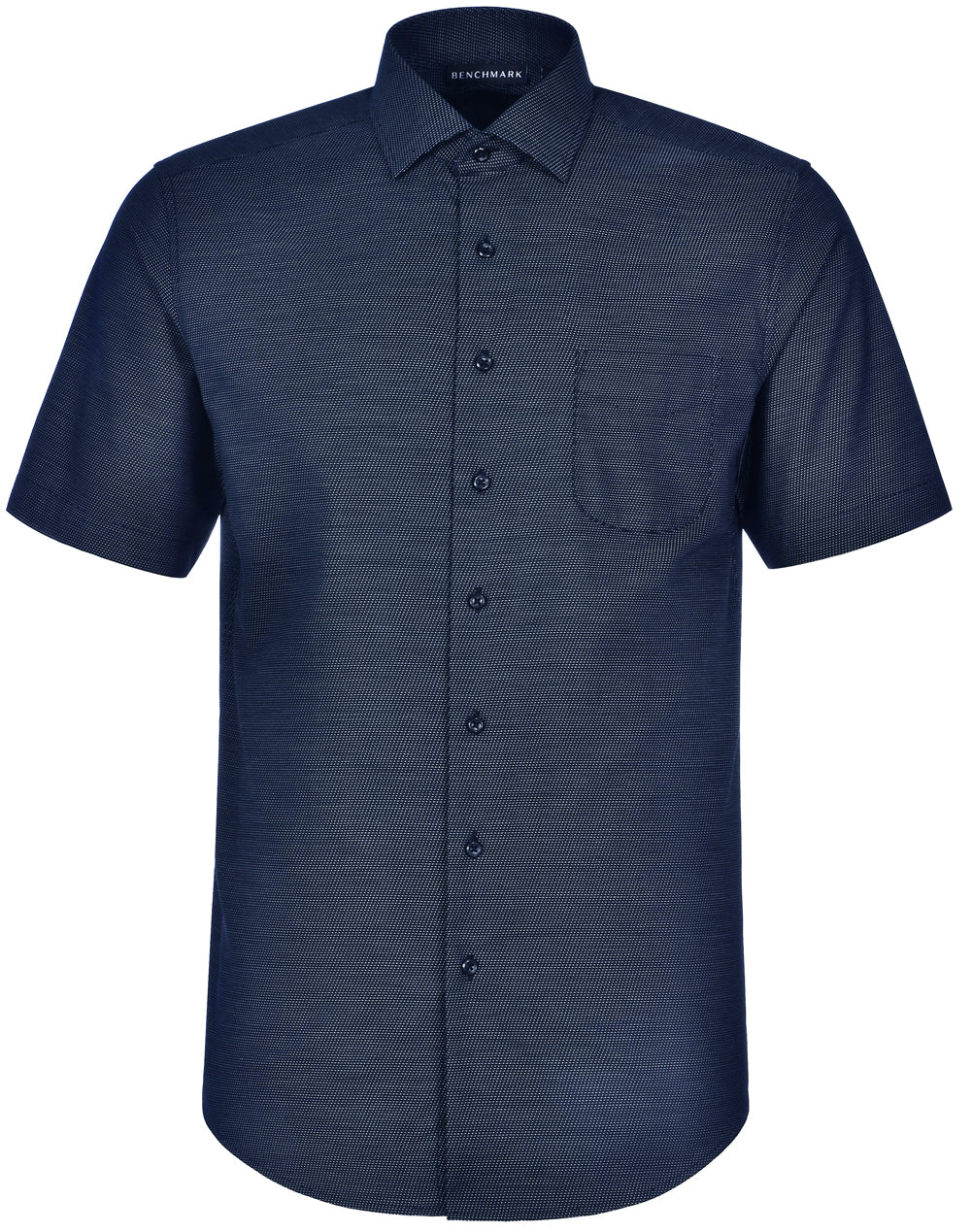 Men's Pin Dot Stretch S/S Shirt - M7400S - Navy