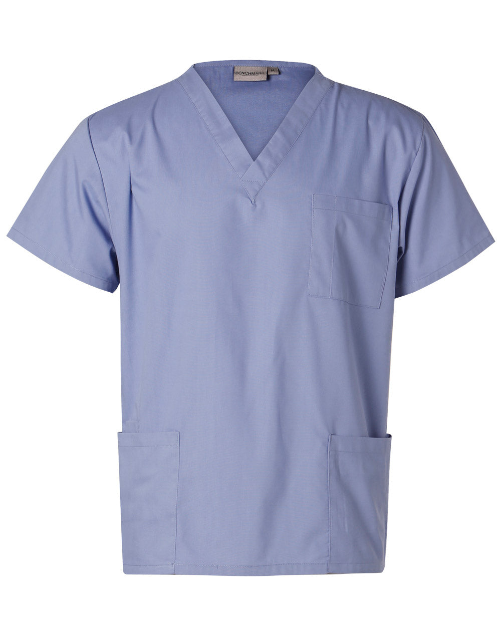 Unisex Scrubs Short Sleeve Tunic Top - M7630 - Mid Blue
