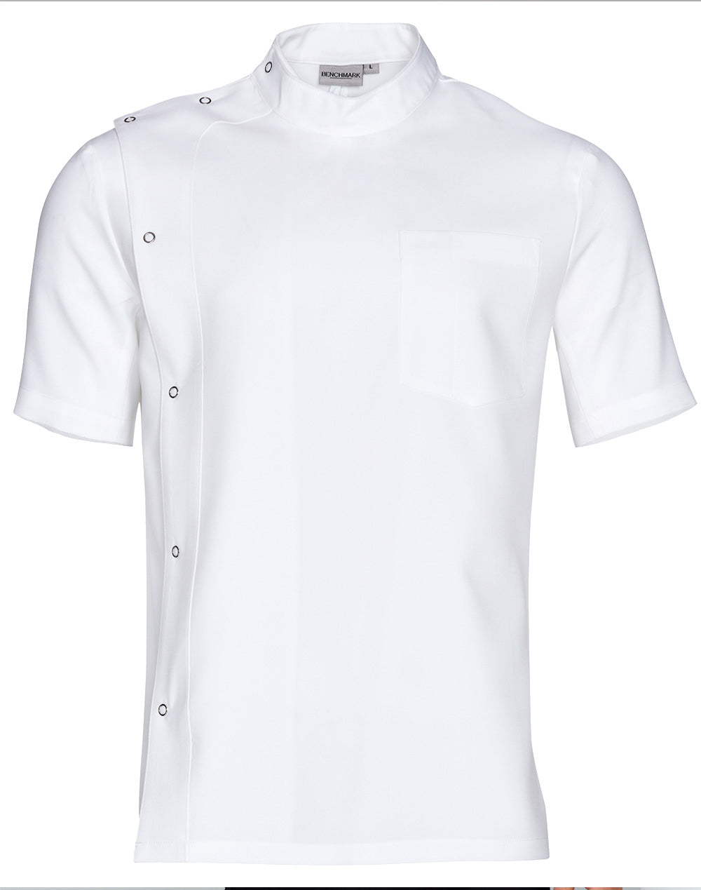 Men's Stud Front Short Sleeve Jacket - M7636 - White