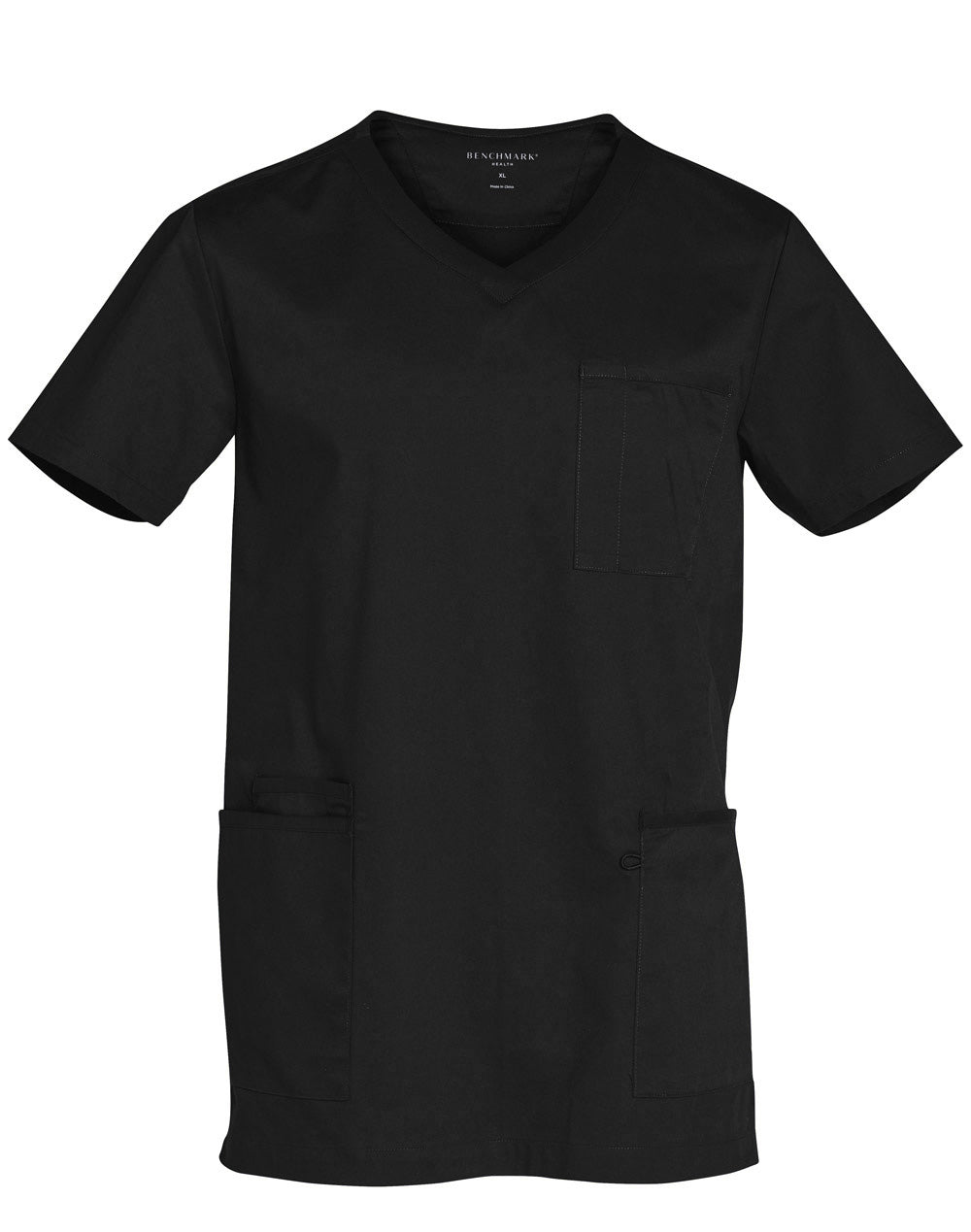 Men's Contrast Colour S/S Scrub Top - M7650 - Black