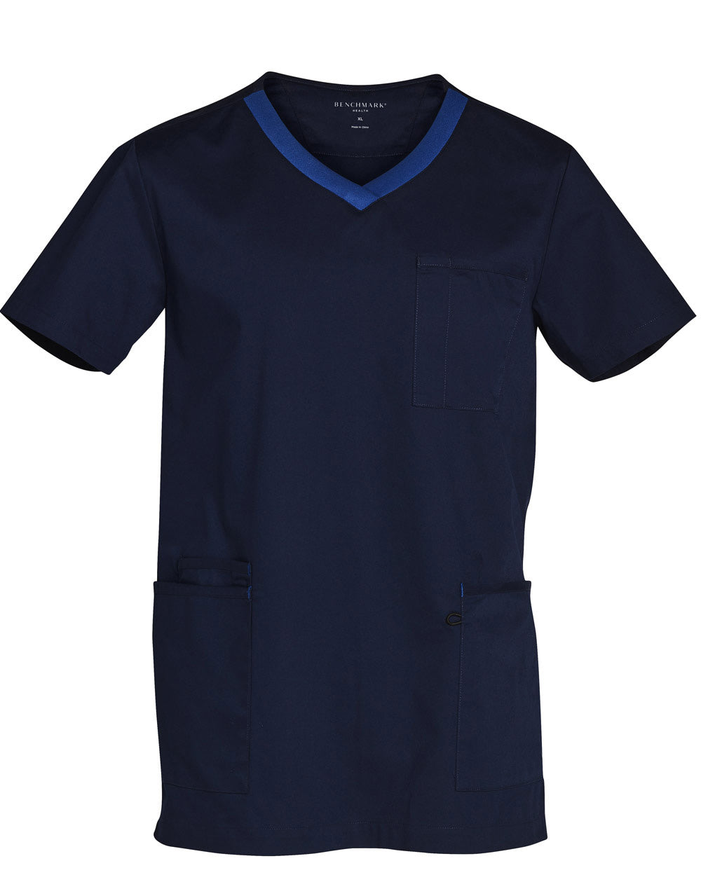 Men's Contrast Colour S/S Scrub Top - M7650 - Navy / Royal