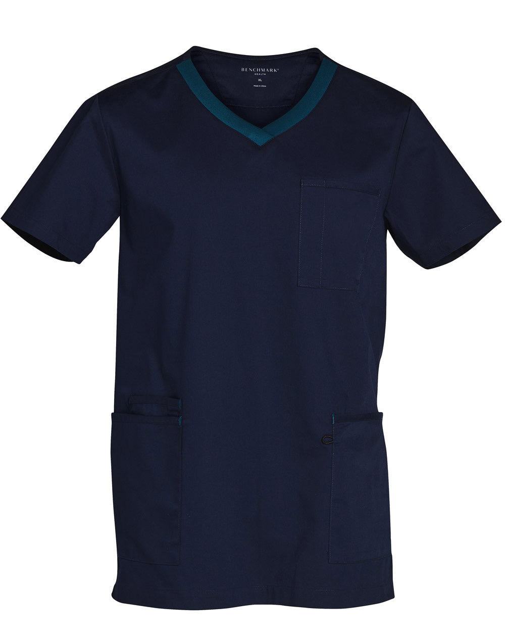 Men's Contrast Colour S/S Scrub Top - M7650 - Navy / Teal