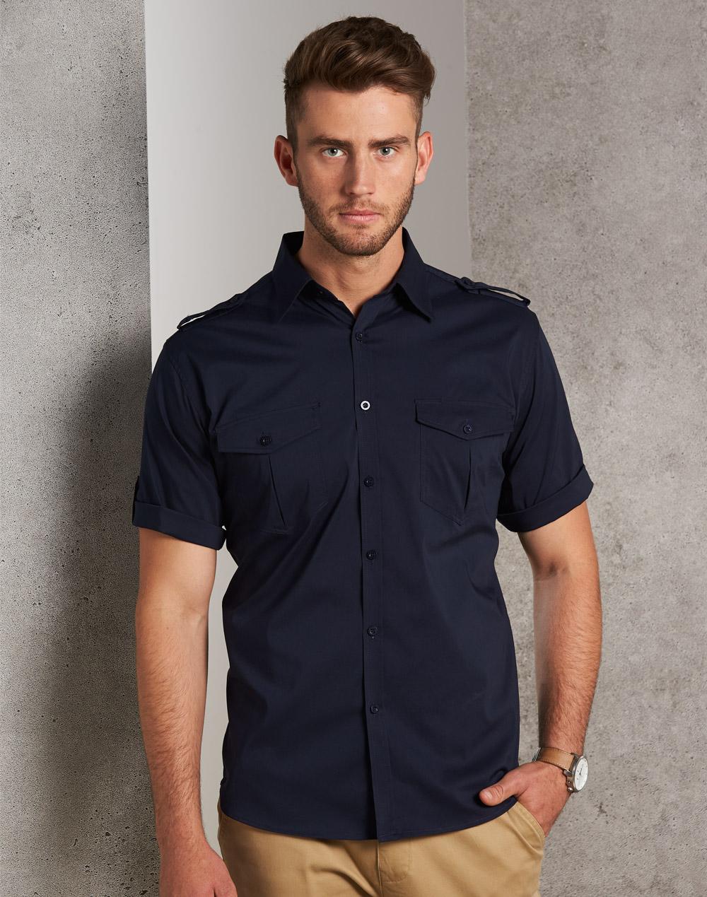 Benchmark Men's Short Sleeve Military Shirt M7911