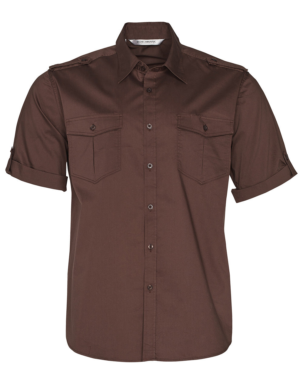 Men's Short Sleeve Military Shirt - M7911 - Mocha