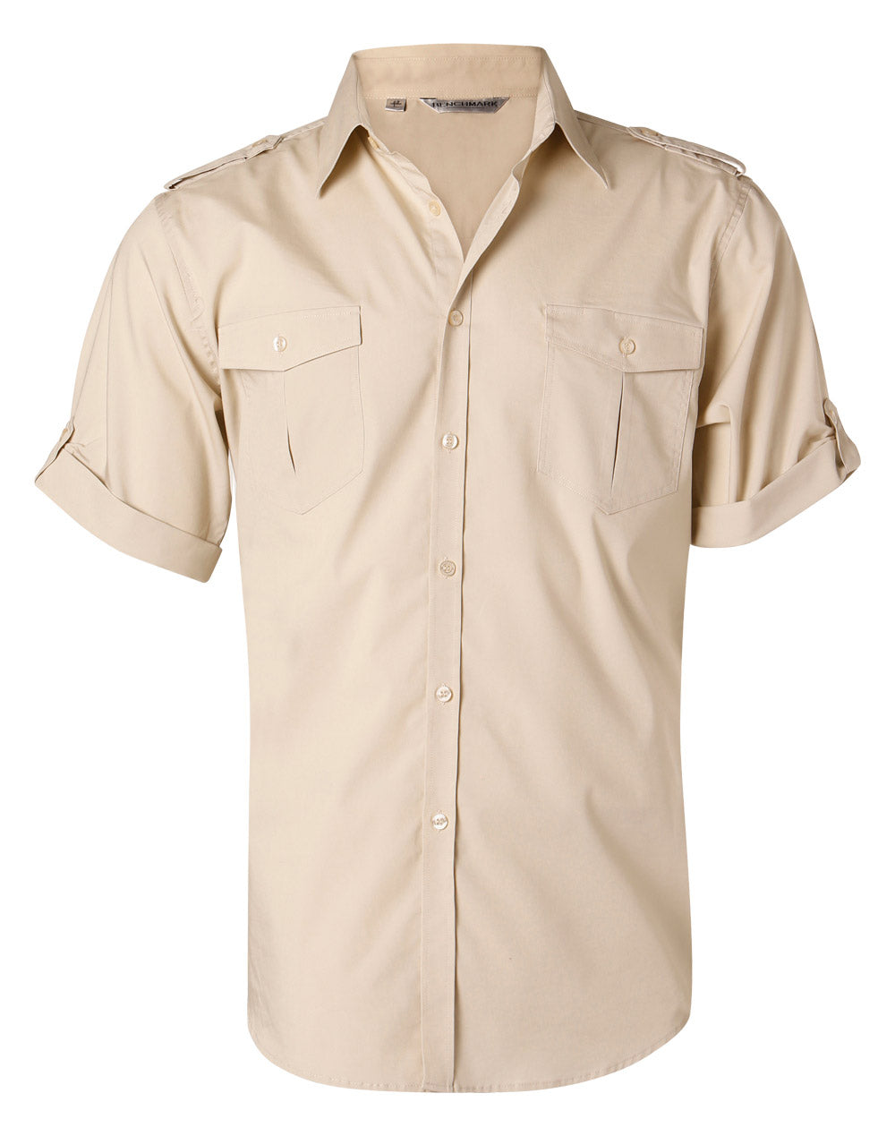 Men's Short Sleeve Military Shirt - M7911 - Sand