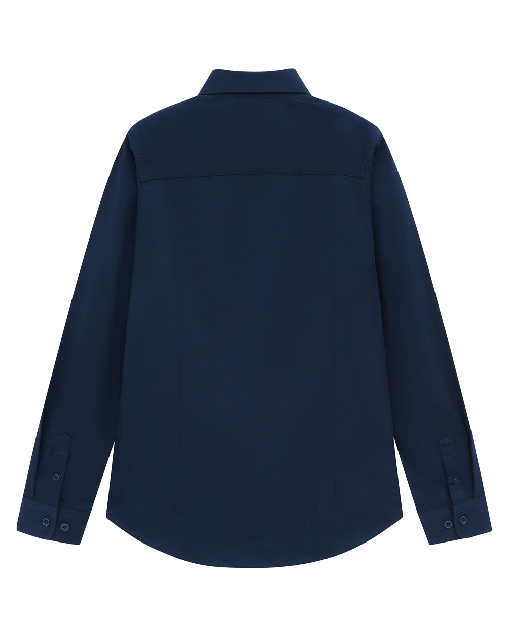 Womens Smart Casual Cotton Blend L/S Shirt - Navy - Back