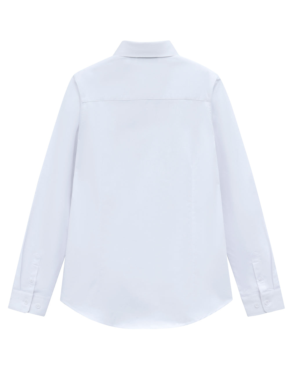 Womens Smart Casual Cotton Blend L/S Shirt - White - Back