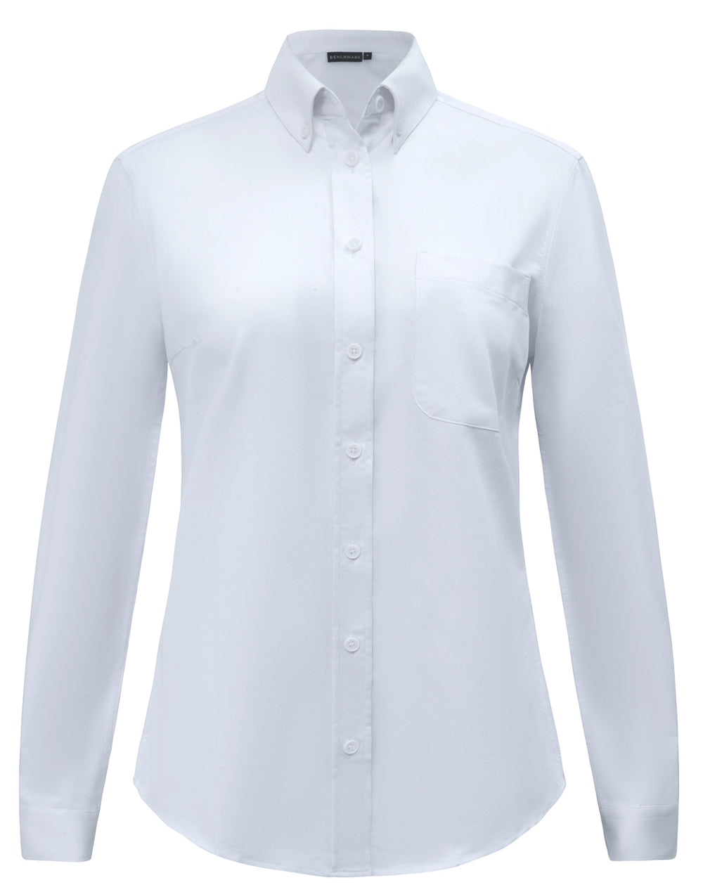 Womens Smart Casual Cotton Blend L/S Shirt - White - Front