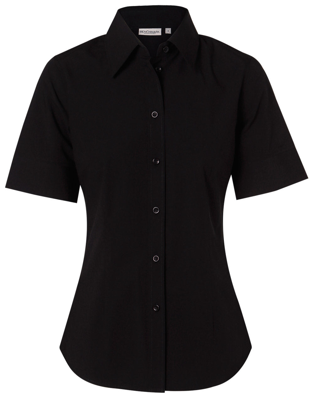 Women's Cotton/Poly Stretch S/S Shirt - M8020S - Black