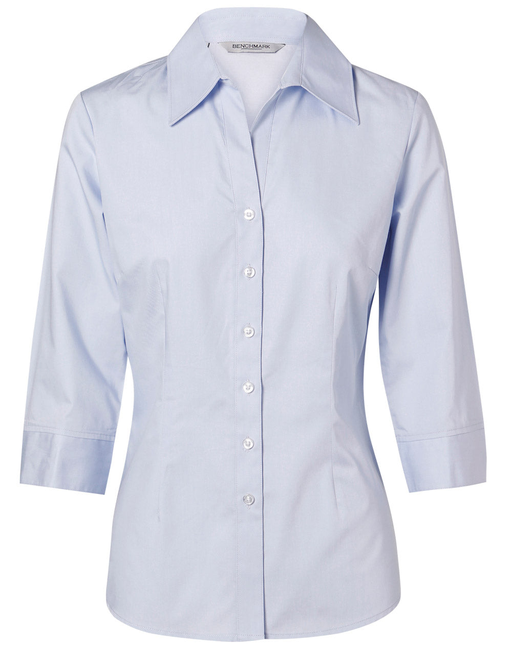 Women's Fine Twill 3/4 Sleeve Shirt - M8030Q - Blue