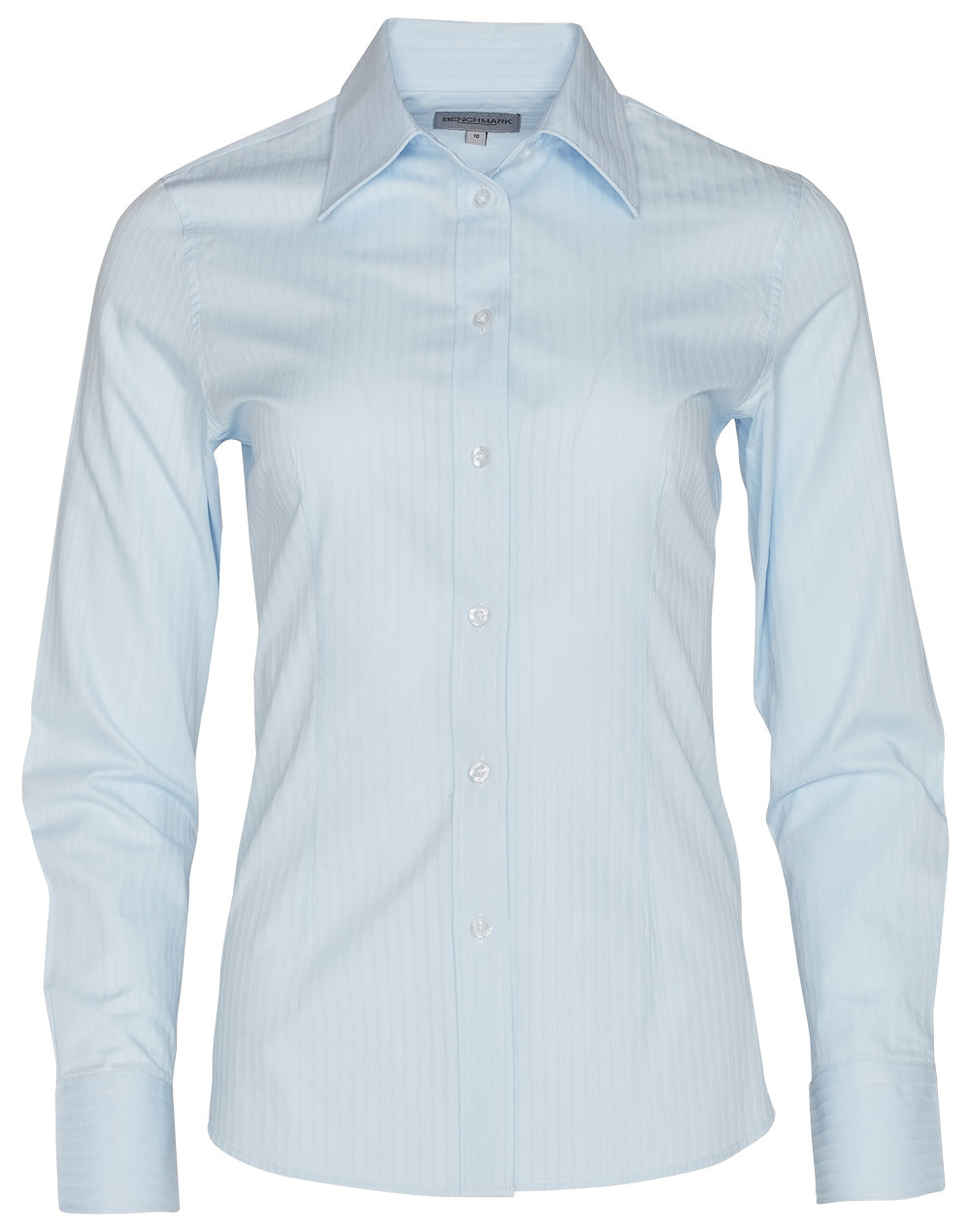 Women's Self Stripe L/S Shirt - M8100L - Pale Blue