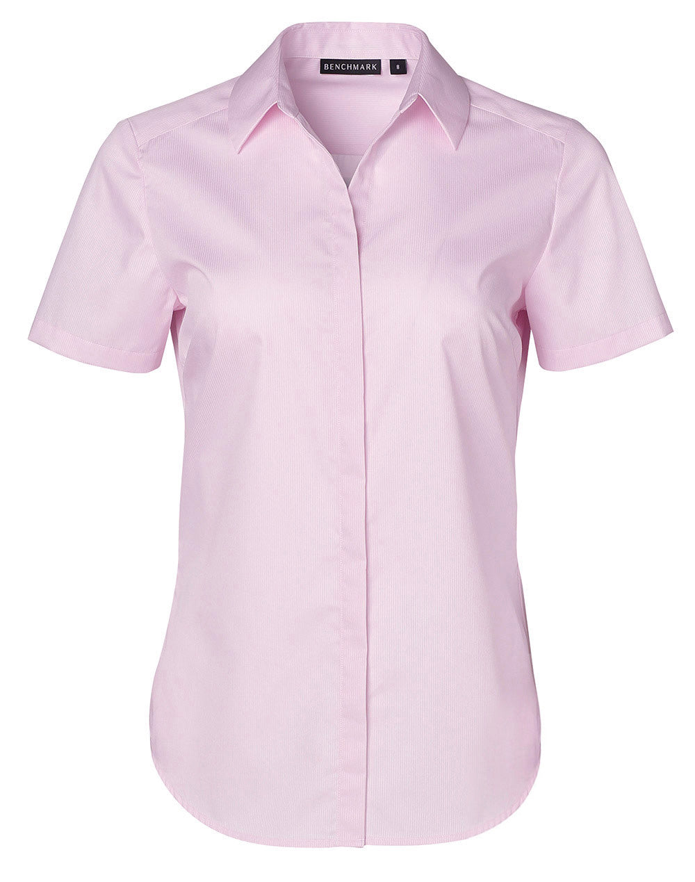Ladies' Dobby Striped Taped S/S Shirt - M8110S - Soft Pink