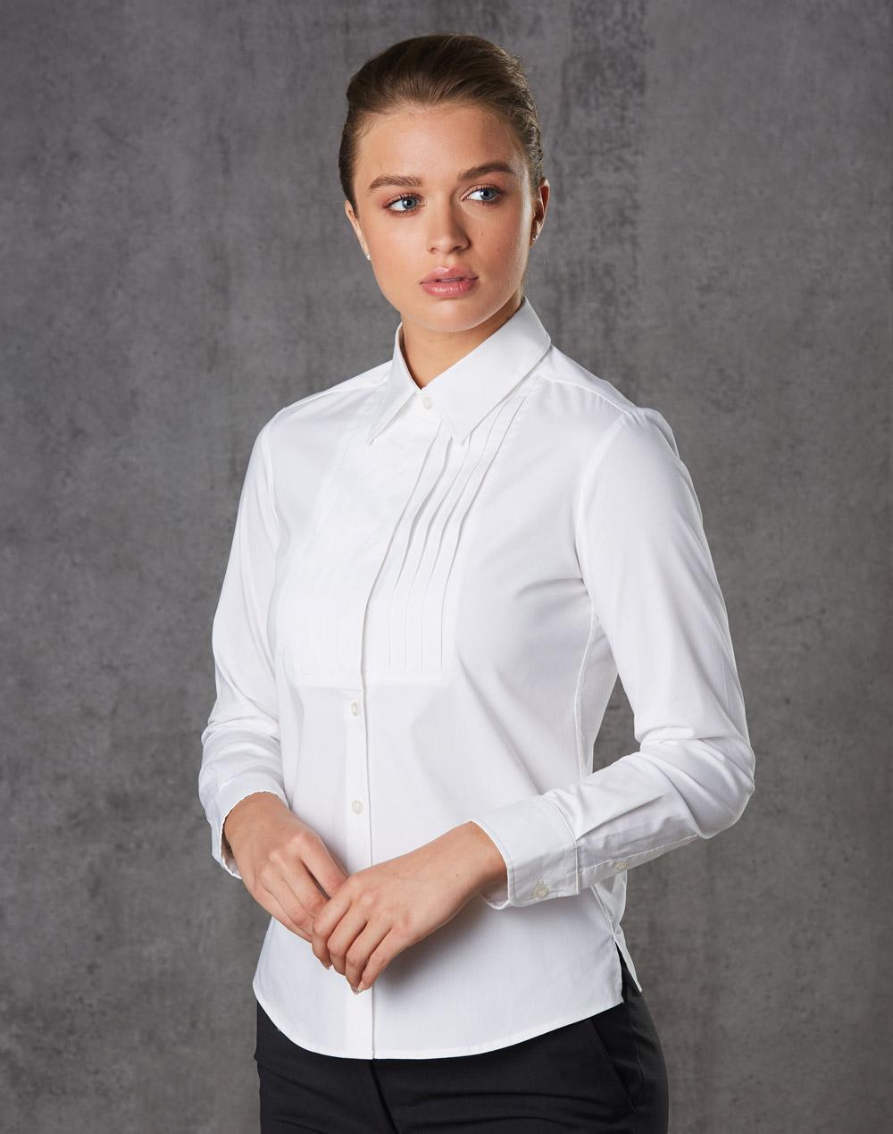 Benchmark Women's Stretch Tuck Front Long Sleeve Shirt M8192