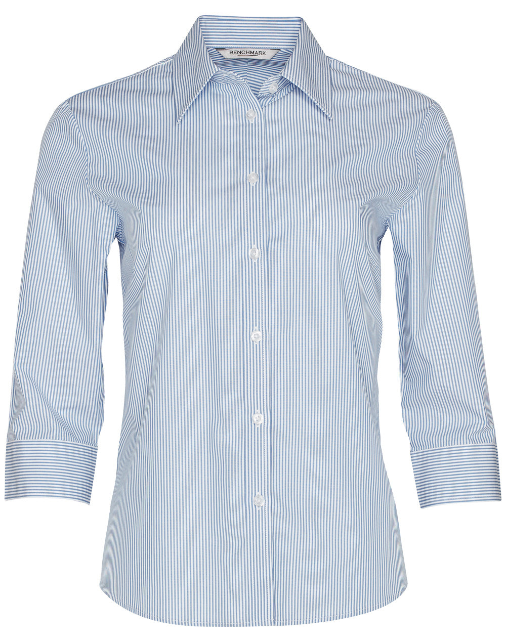 Women's Balance Stripe 3/4 Sleeve Shirt - M8233 - Blue / White