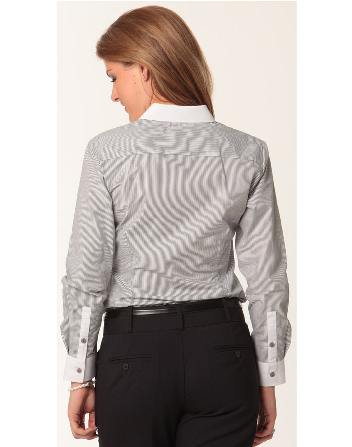 Women's Tic Stripe Long Sleeve Shirt - Back