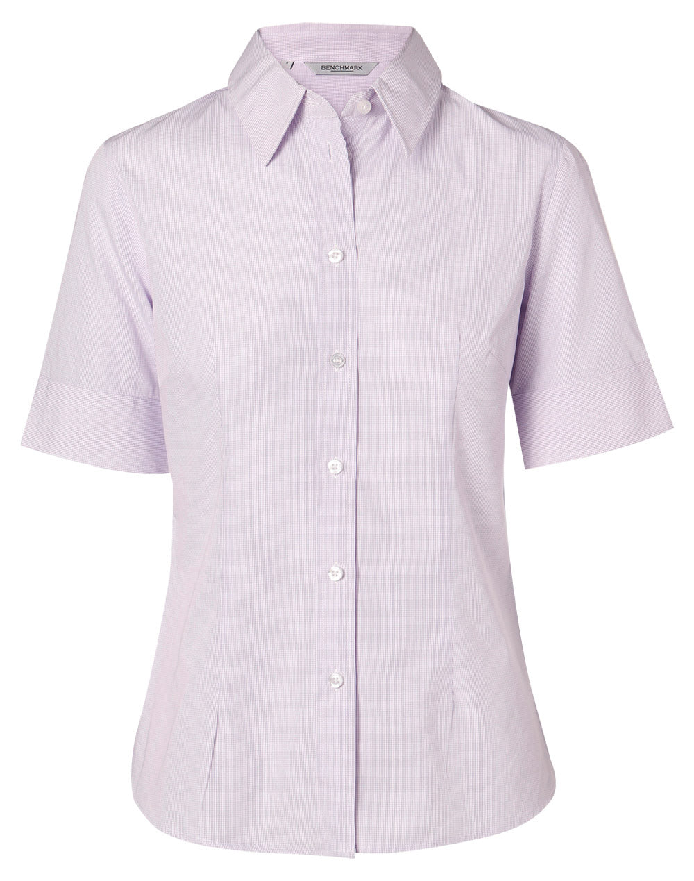 Women's Mini Check S/S Shirt - M8360S - Lilac