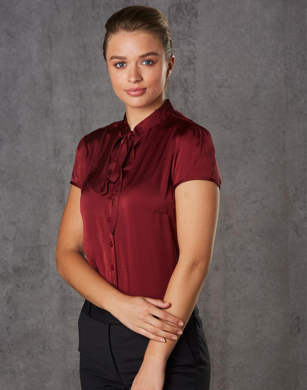 Benchmark Women's Tie Neck Blouse M8810