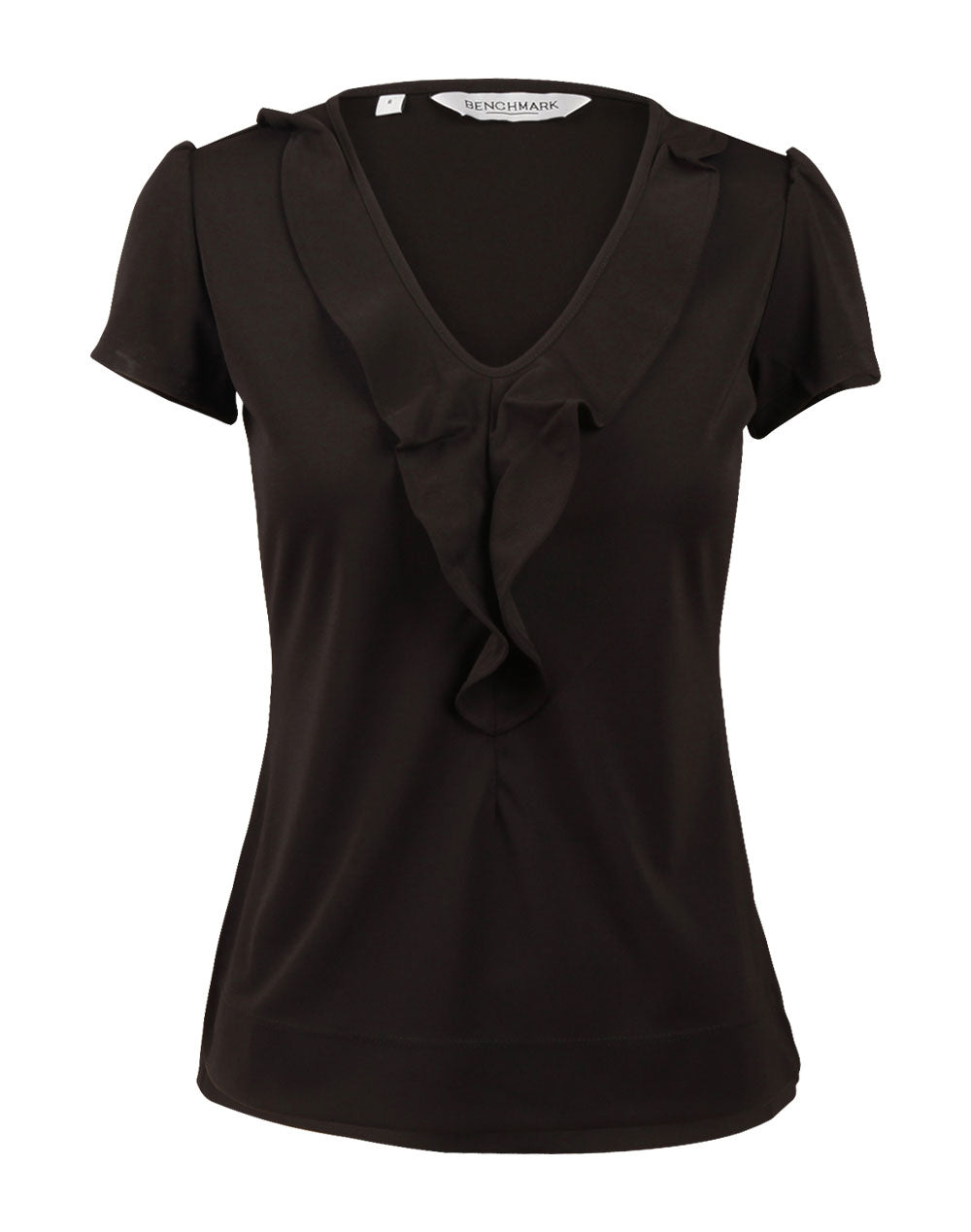 Women's Ruffle Front Blouse - M8820 - Black