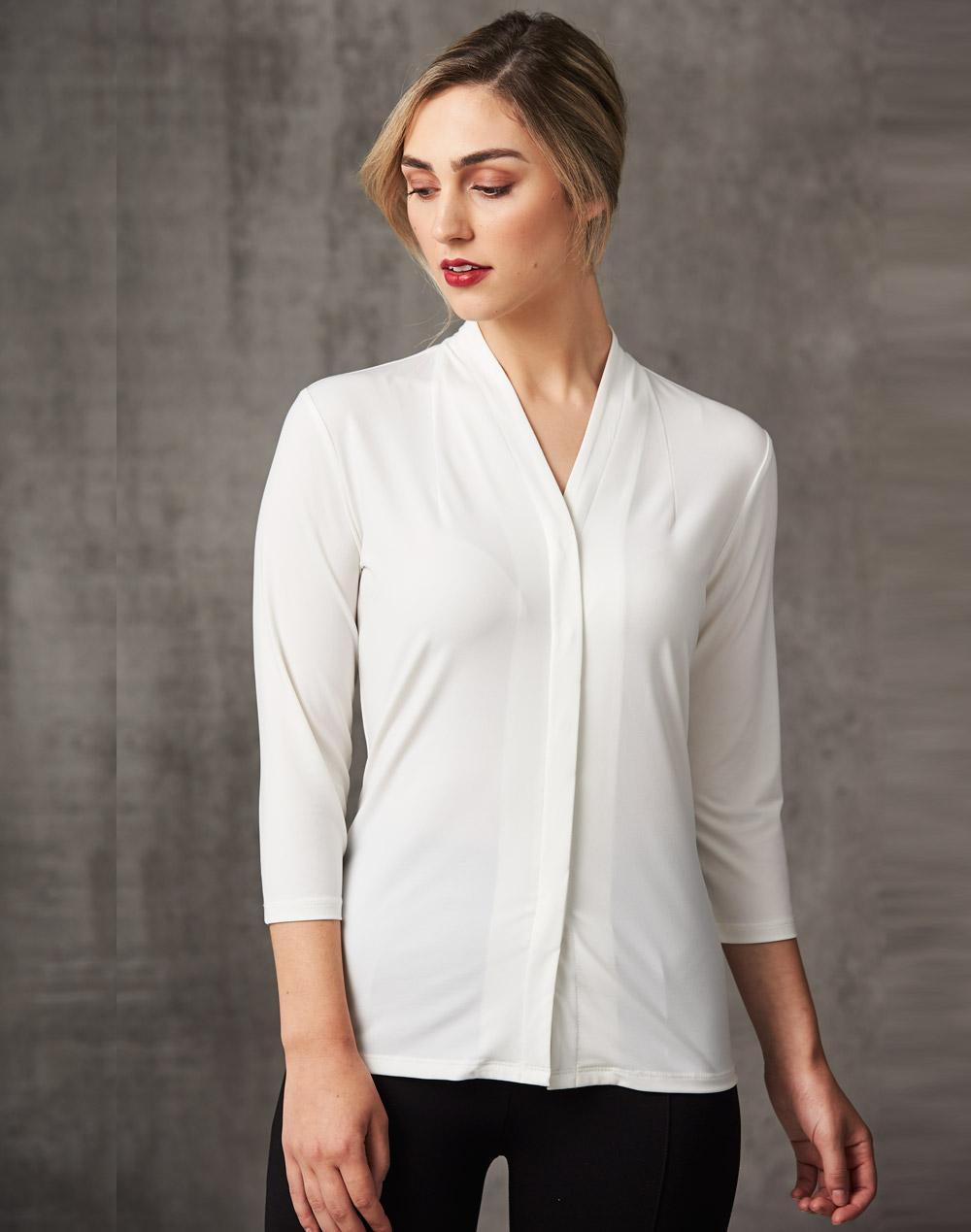 Benchmark Ladies' Mid Sleeve Shawline Knit Top M8830