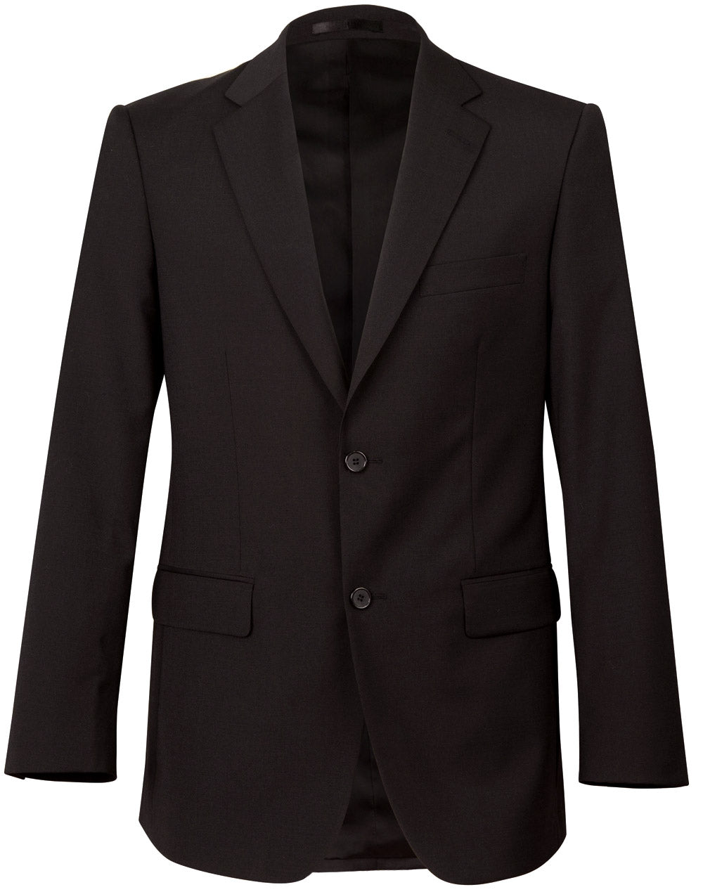 Men's Two Buttons Jacket in Wool Stretch - M9100 - Black
