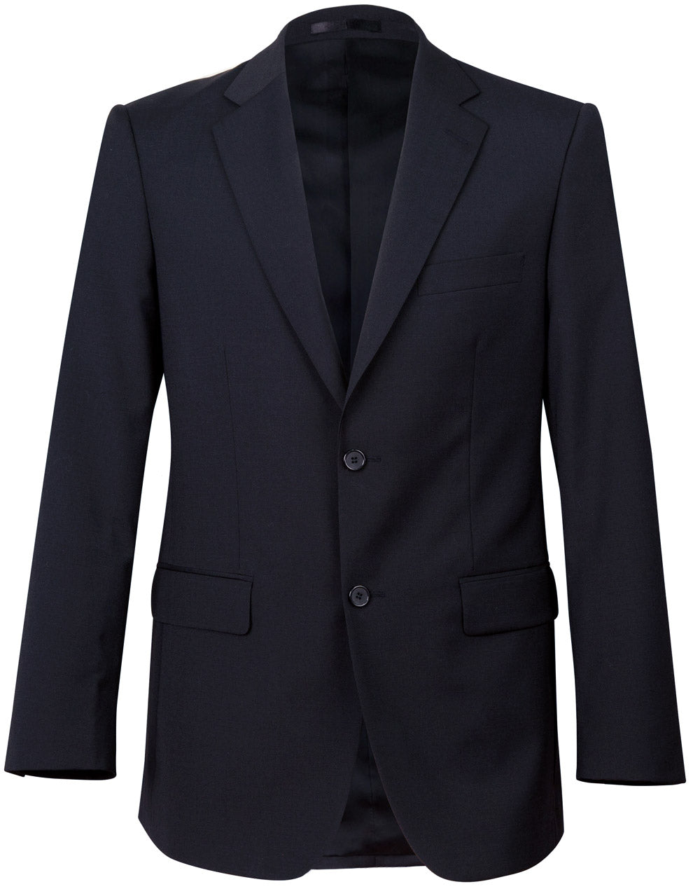 Men's Two Buttons Jacket in Wool Stretch - M9100 - Navy