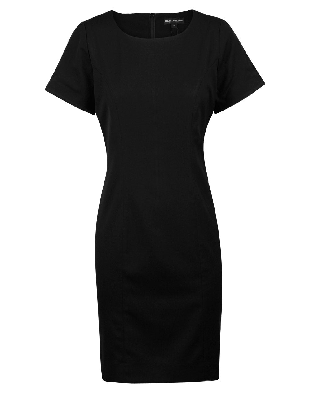 Ladies' Poly/Viscose Stretch, Short Sleeve Dress - M9282 - Black