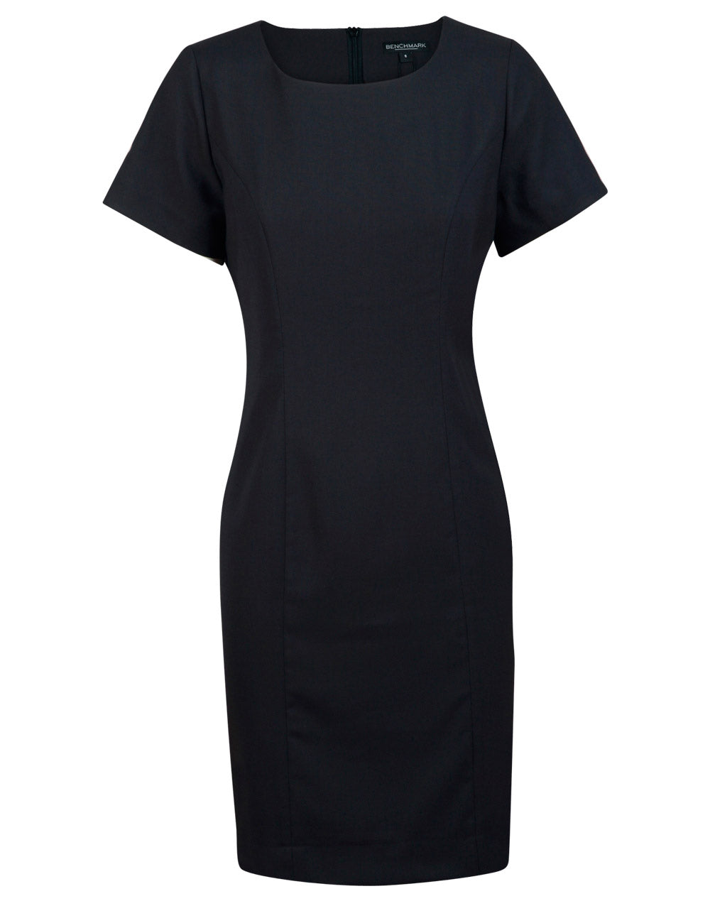 Ladies' Poly/Viscose Stretch, Short Sleeve Dress - M9282 - Charcoal