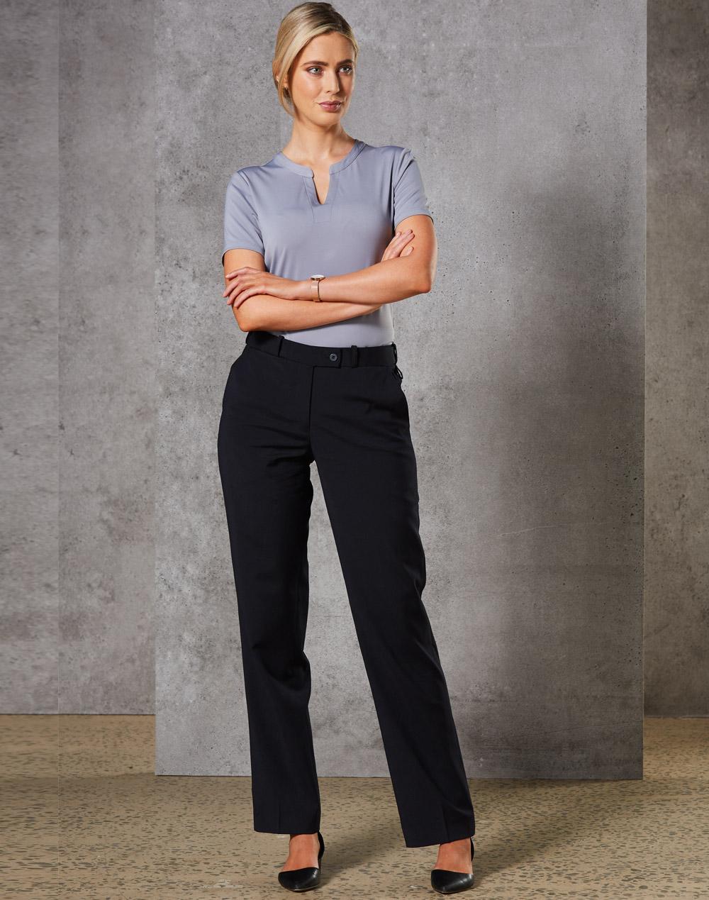 Benchmark Women's Slim Leg Flexi Waist Pants in Wool Stretch M9400