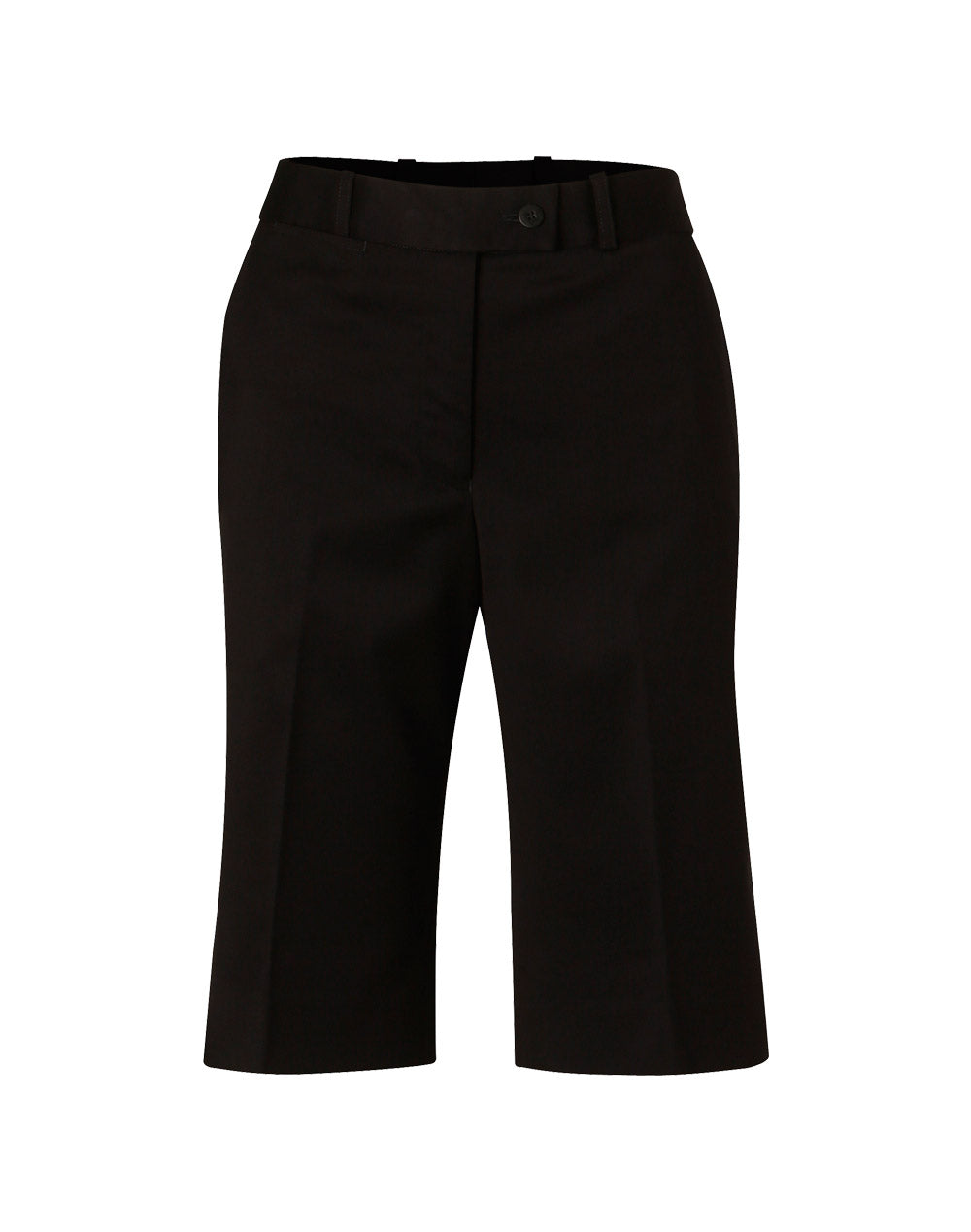 Women's Knee Length Flexi Waist Shorts in Poly/Viscose Stretch - M9441 - Navy