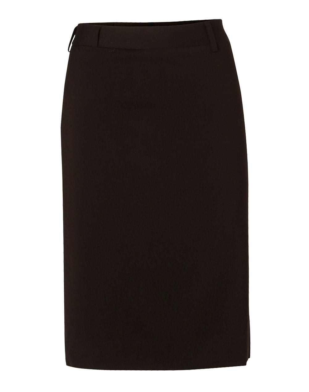 Women's Mid Length Lined Pencil Skirt in Poly/Viscose Stretch - M9471 - Black